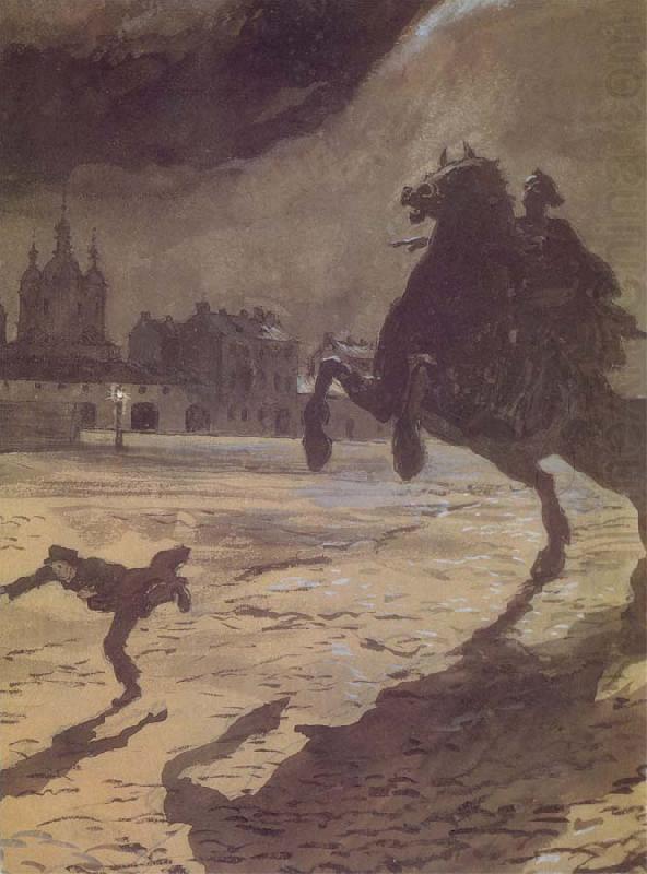 Alexander Benois The Bronze hoseman oil painting picture